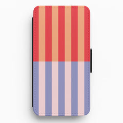 Multicoloured Pinstripe Abstract Pattern Flip / Wallet Phone Case