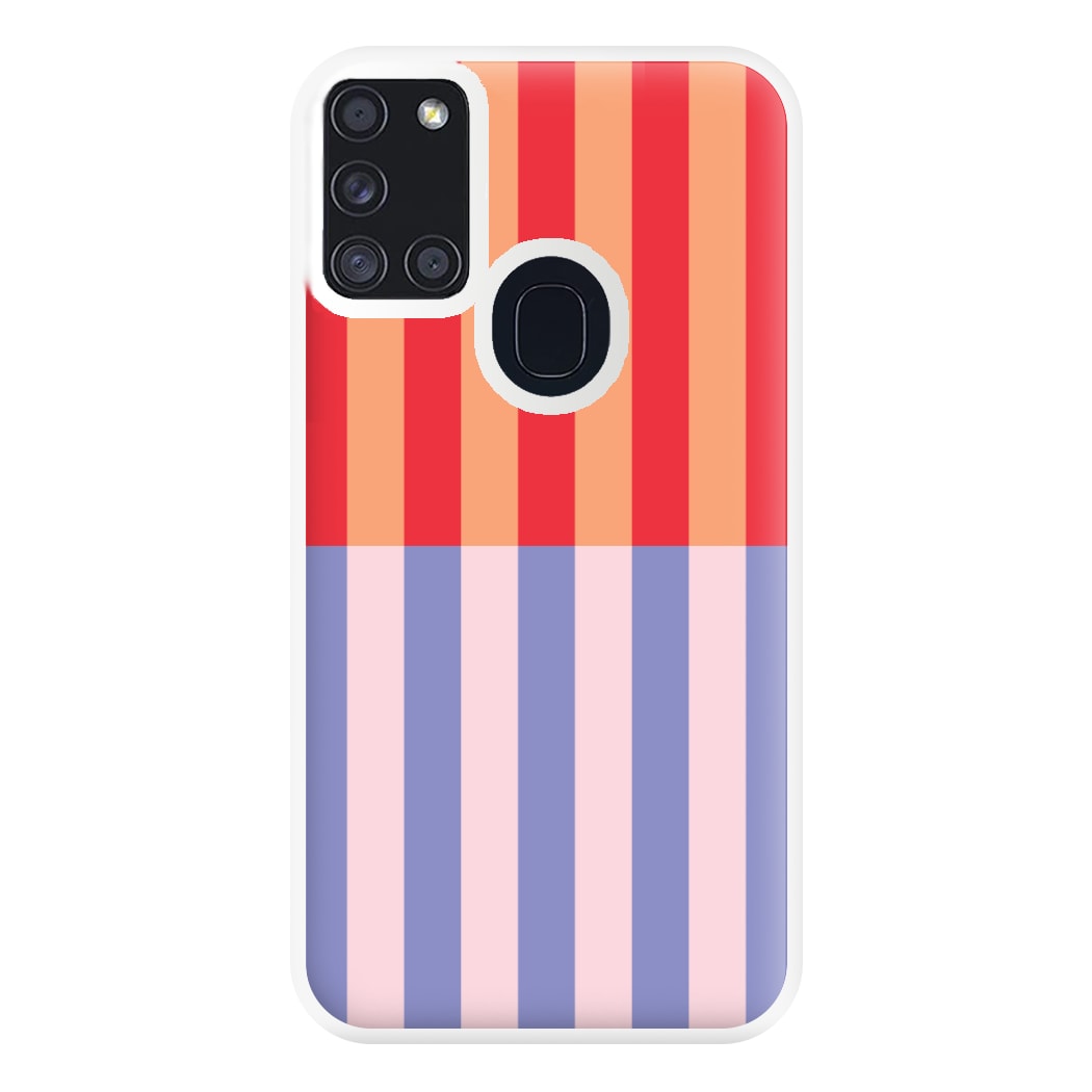 Multicoloured Pinstripe Abstract Pattern Phone Case for Galaxy A21s