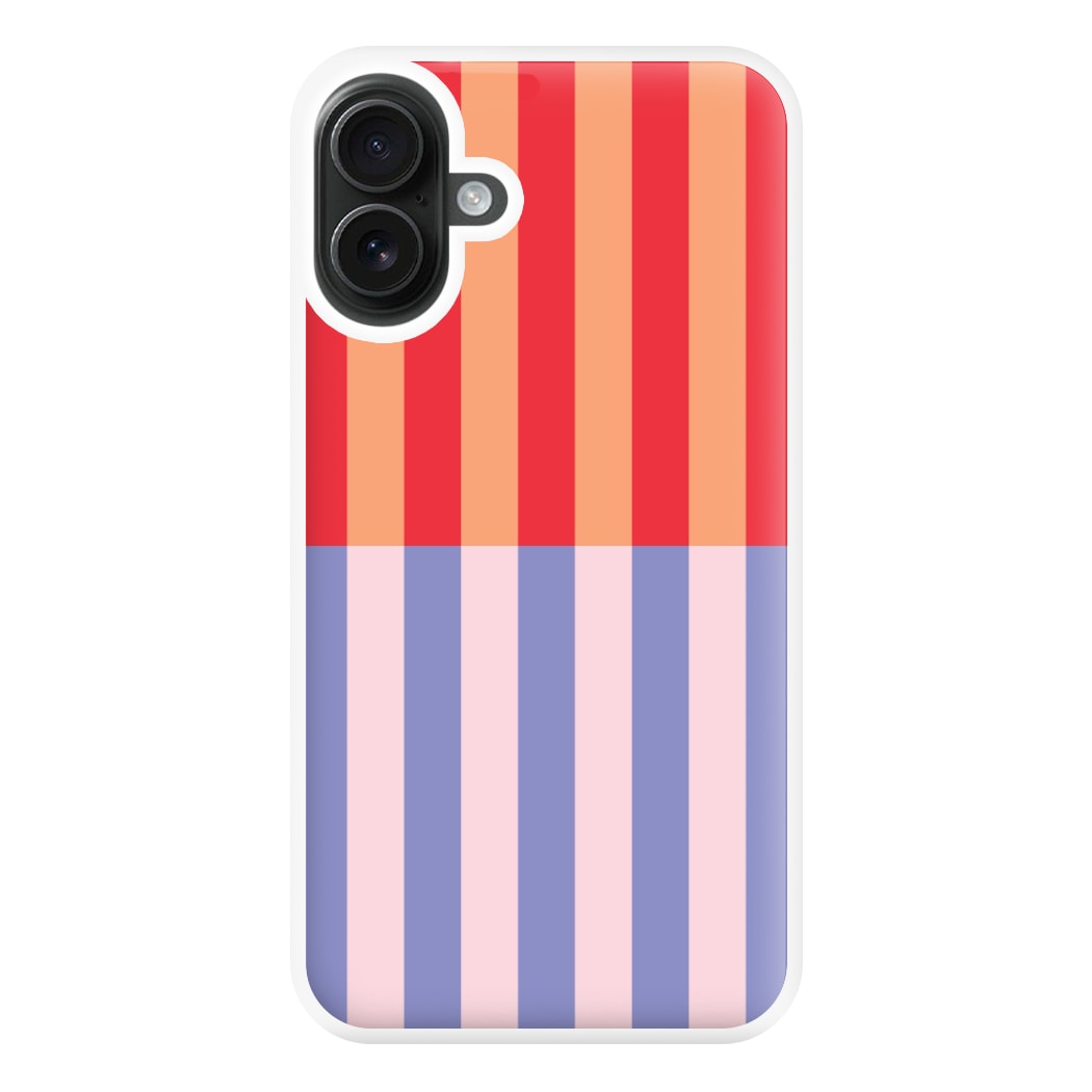 Multicoloured Pinstripe Abstract Pattern Phone Case for iPhone 16 Plus