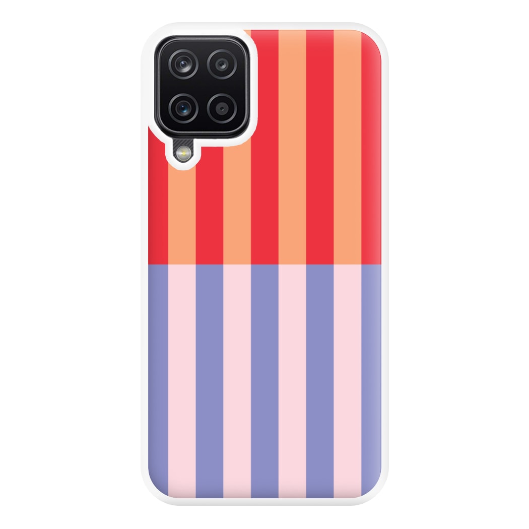 Multicoloured Pinstripe Abstract Pattern Phone Case for Galaxy A12