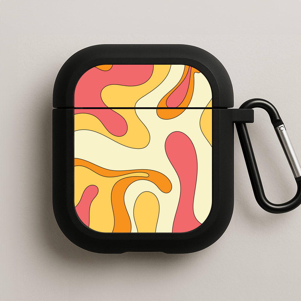 Pastel Waves Abstract Pattern AirPods Case