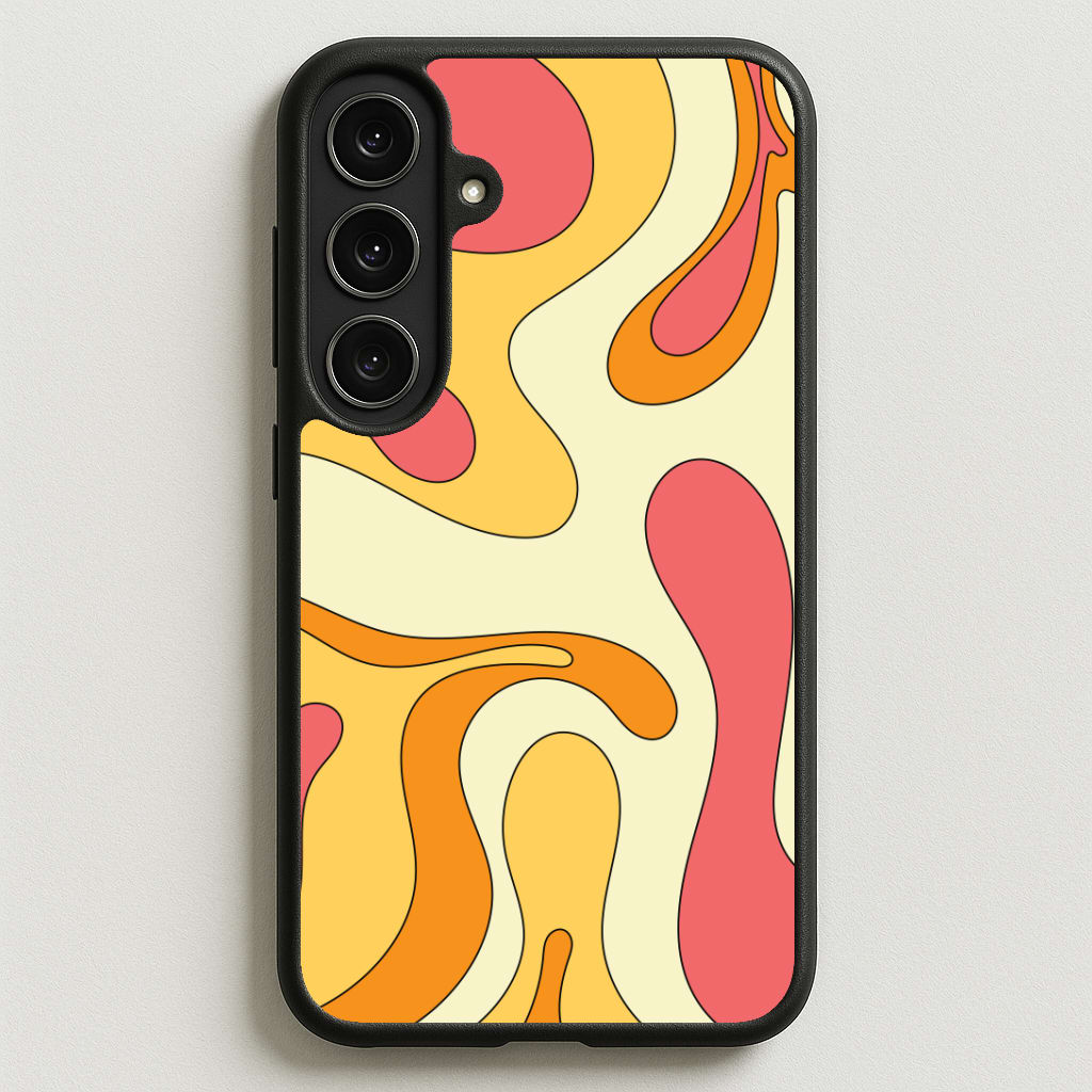 Pastel Waves Abstract Pattern Phone Case for Galaxy S25FE
