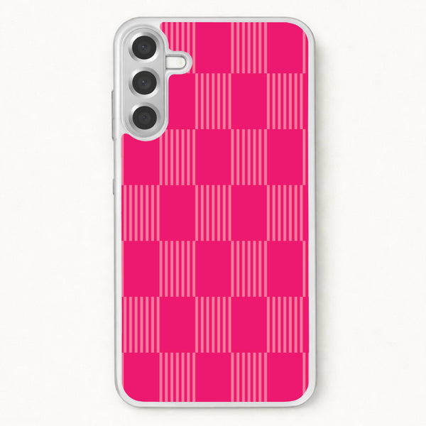 Neon Pink Checkered Abstract Pattern Phone Case for Galaxy A37