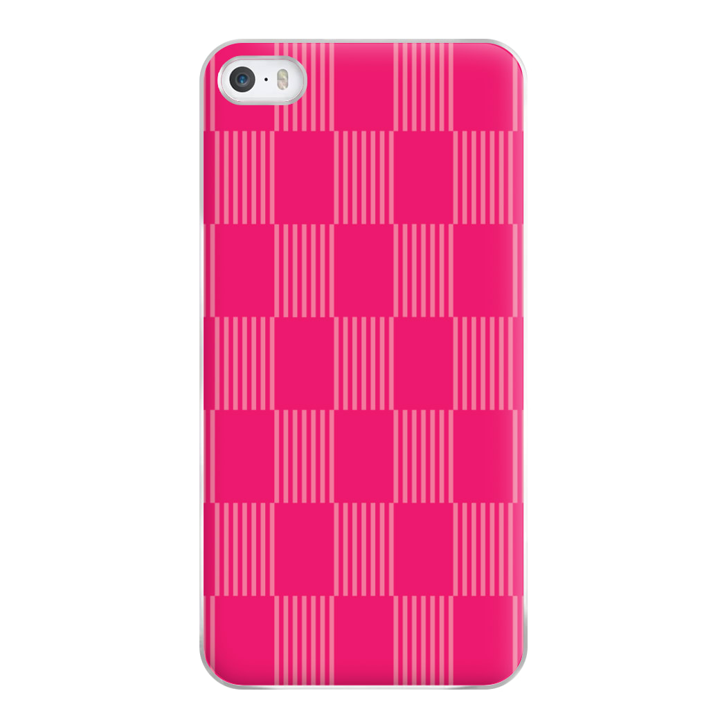 Neon Pink Checkered Abstract Pattern Phone Case for iPhone 5 / 5s / SE 2016