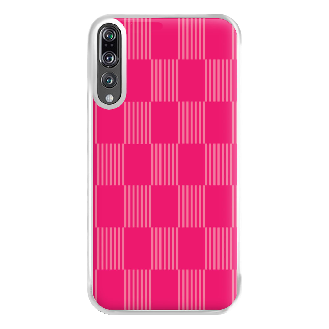 Neon Pink Checkered Abstract Pattern Phone Case for Huawei P20 Pro