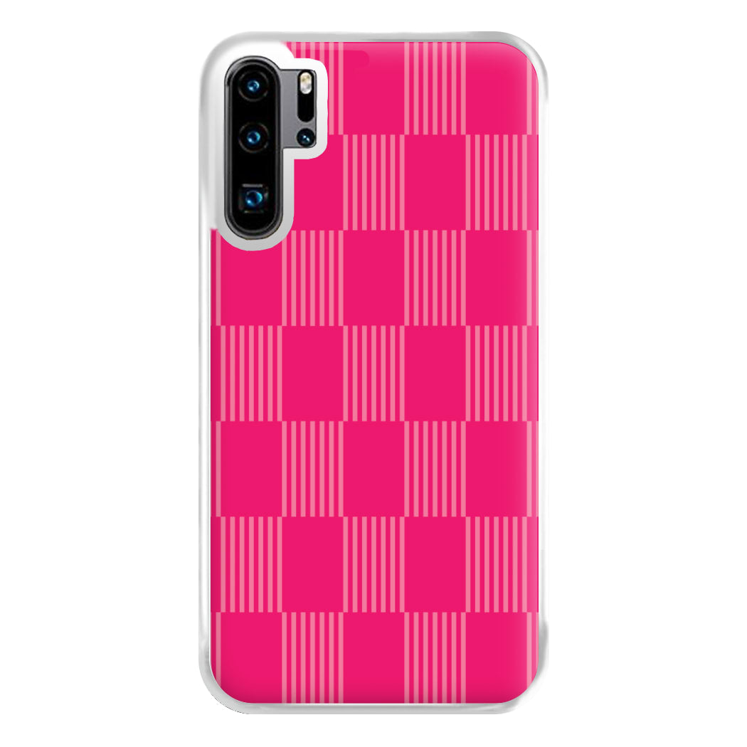 Neon Pink Checkered Abstract Pattern Phone Case for Huawei P30 Pro