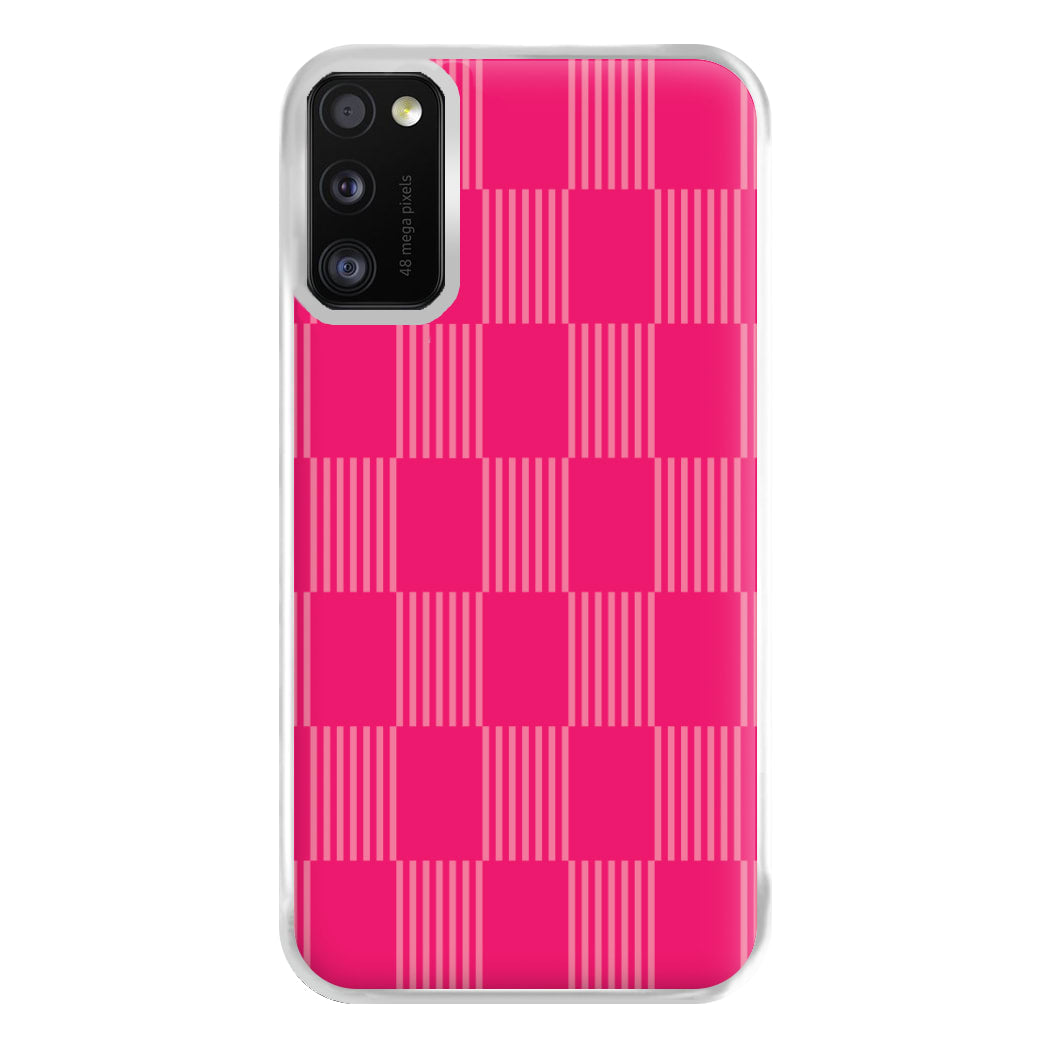 Neon Pink Checkered Abstract Pattern Phone Case for Galaxy A41