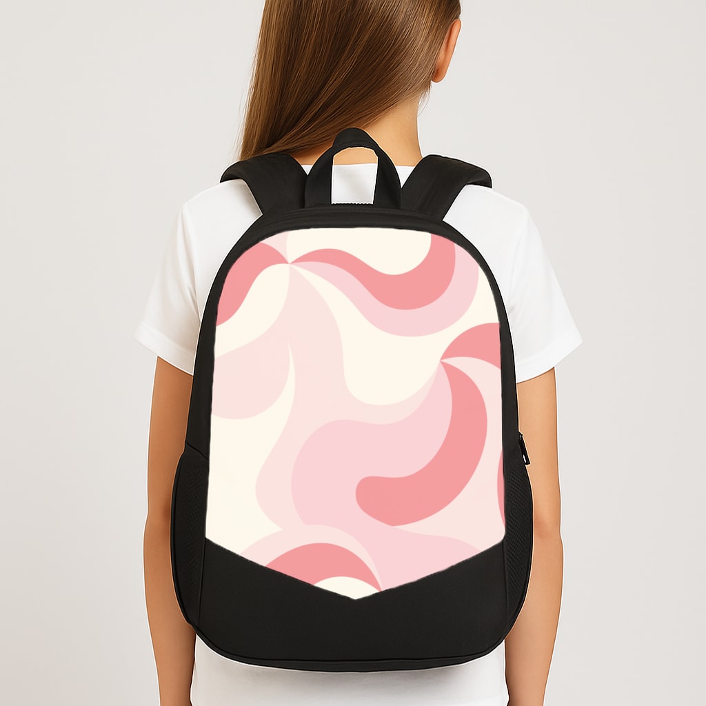 Pastel Pinks Abstract Pattern Large School Bag