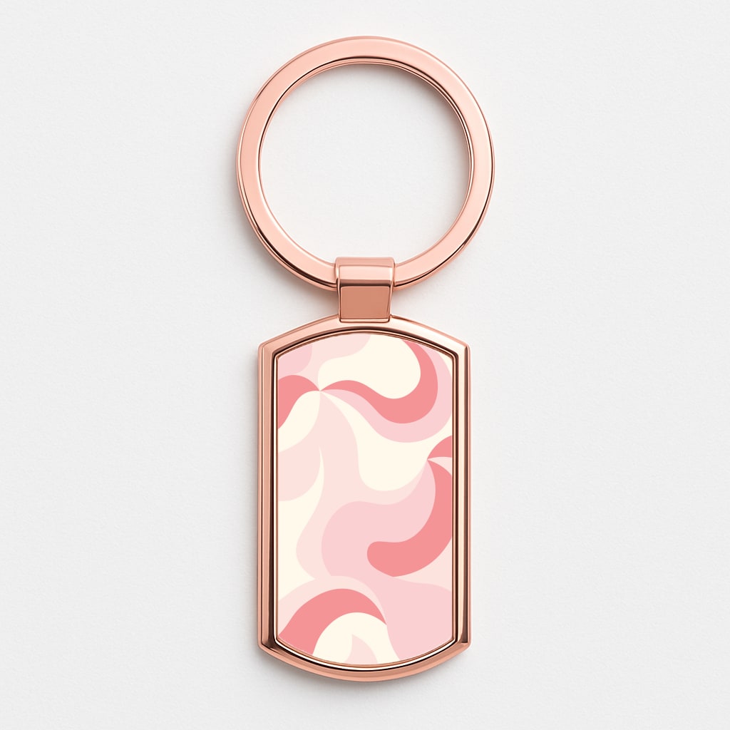 Pastel Pinks Abstract Pattern Rose Gold Keyring