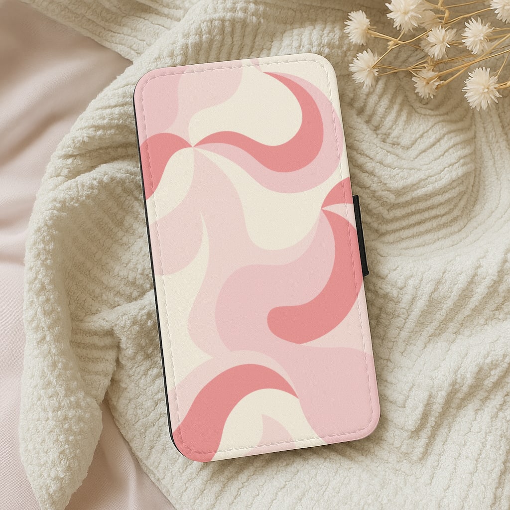 Pastel Pinks Abstract Pattern Wallet Phone Case