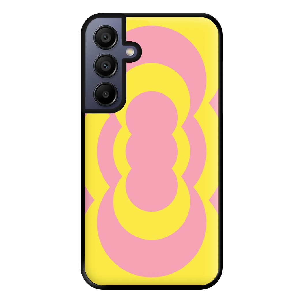 Yellow And Pink Curves Abstract Pattern Phone Case for Galaxy A16