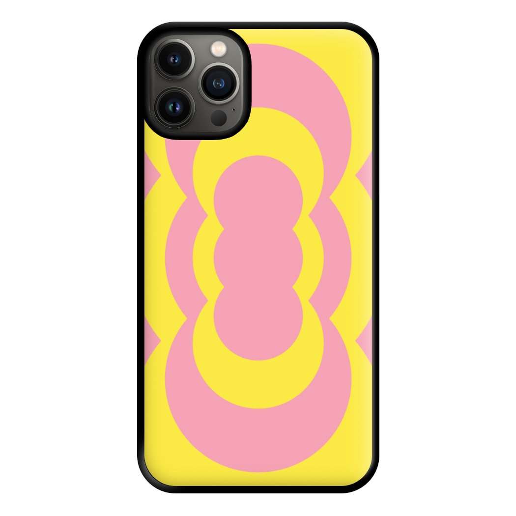 Yellow And Pink Curves Abstract Pattern Phone Case for iPhone 13