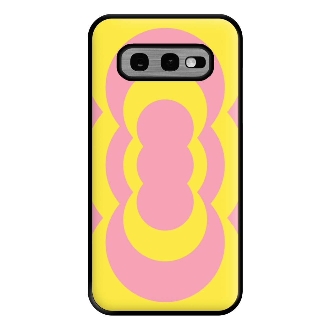 Yellow And Pink Curves Abstract Pattern Phone Case for Galaxy S10e
