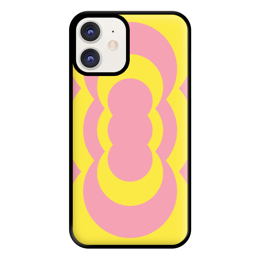 Yellow And Pink Curves Abstract Pattern Phone Case for iPhone 11