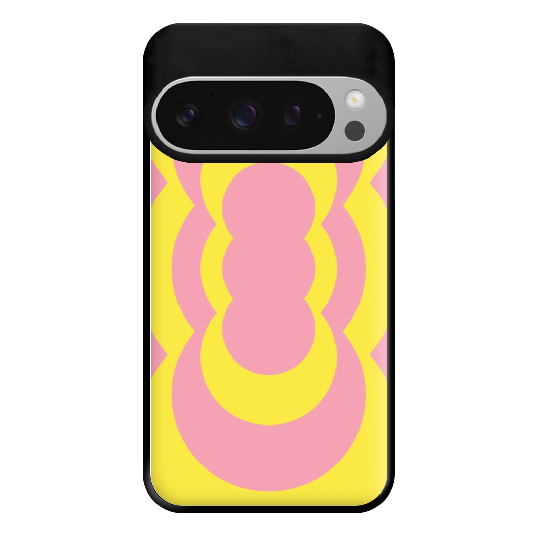 Yellow And Pink Curves Abstract Pattern Phone Case for Google Pixel 9 Pro XL