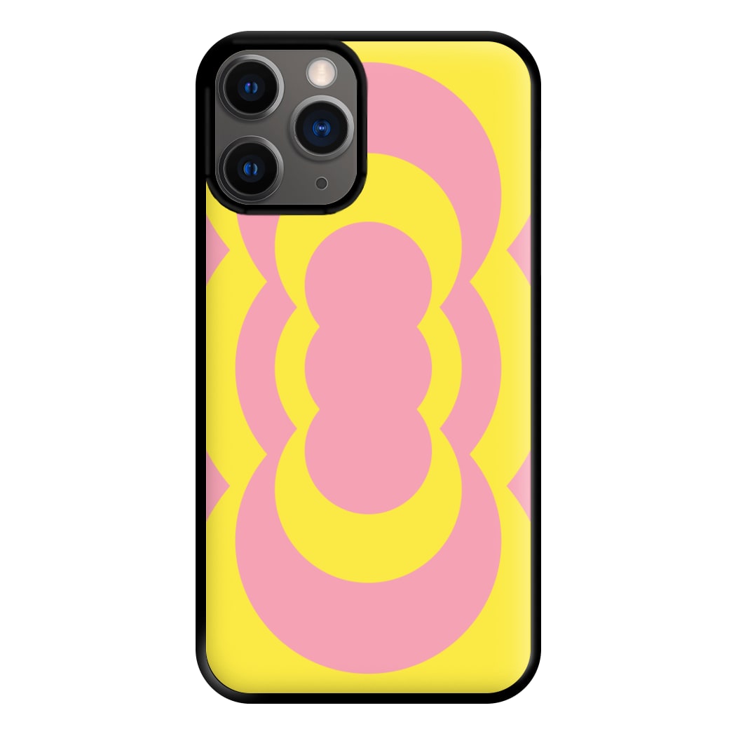 Yellow And Pink Curves Abstract Pattern Phone Case for iPhone 12 Pro Max