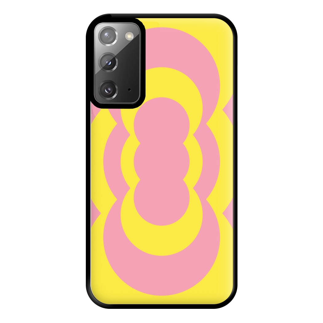 Yellow And Pink Curves Abstract Pattern Phone Case for Galaxy Note 20 Ultra