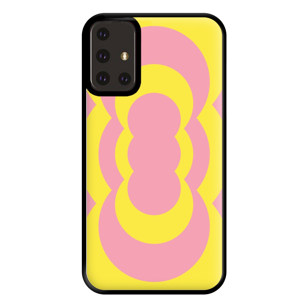 Yellow And Pink Curves Abstract Pattern Phone Case for Galaxy A71