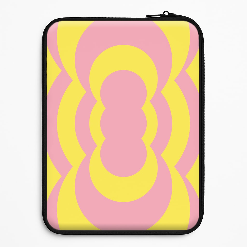 Yellow And Pink Curves Abstract Pattern  Universal Laptop Sleeve