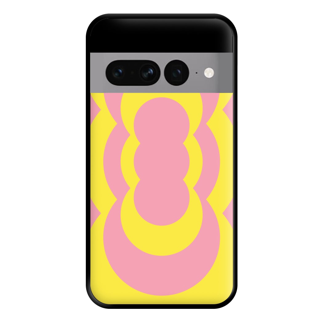Yellow And Pink Curves Abstract Pattern Phone Case for Google Pixel 7 Pro