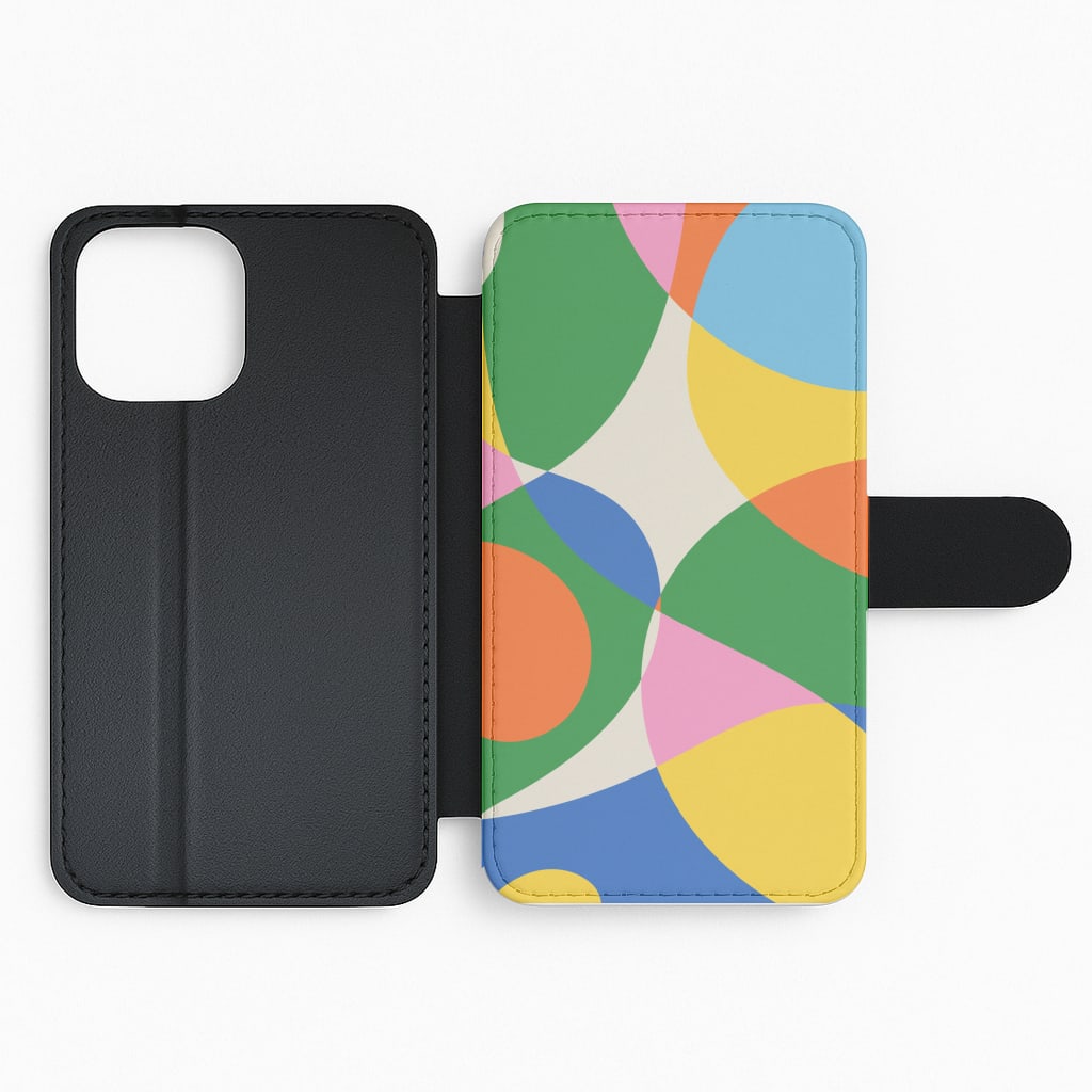 Colourful Abstract Shapes Pattern Flip Phone Case