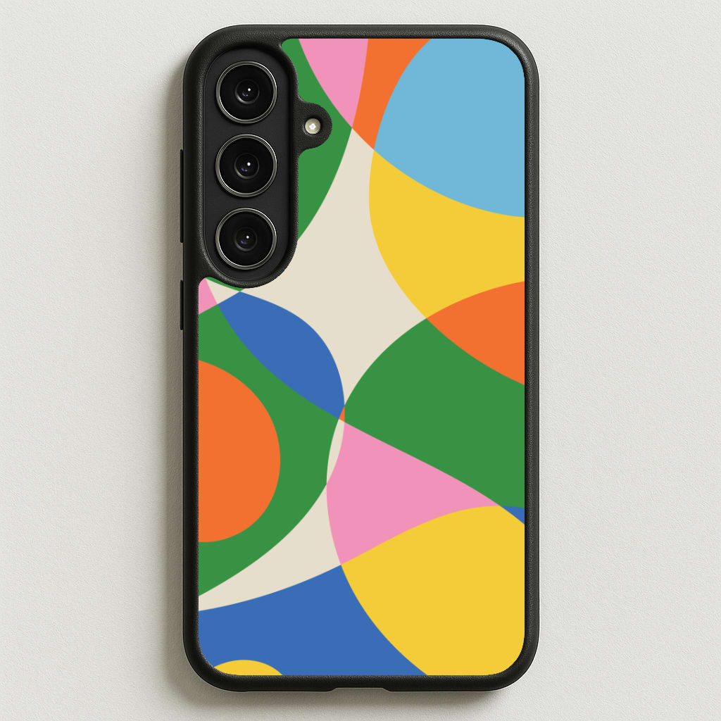 Colourful Abstract Shapes Pattern Phone Case for Galaxy S25FE