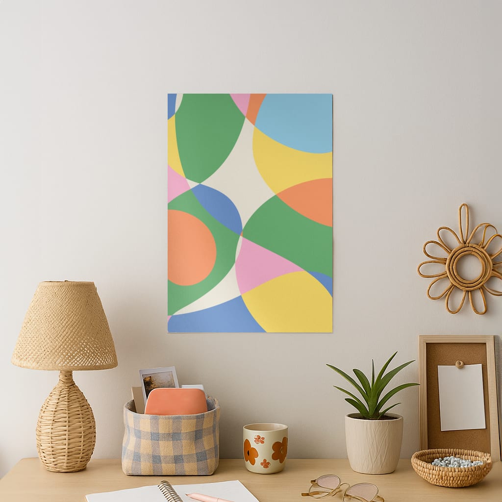 Colourful Abstract Shapes Pattern Art Print
