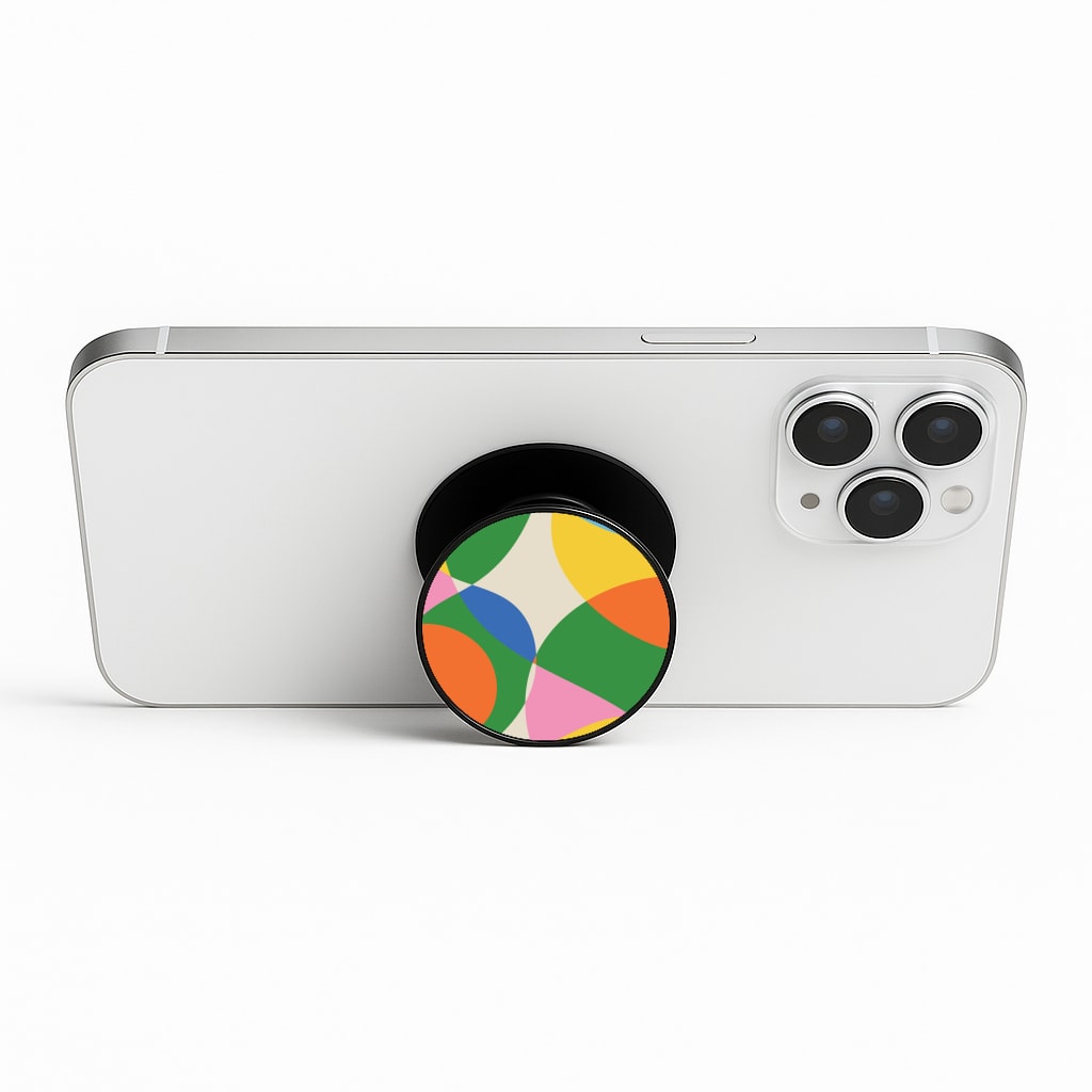 Colourful Abstract Shapes Pattern Phone Stand