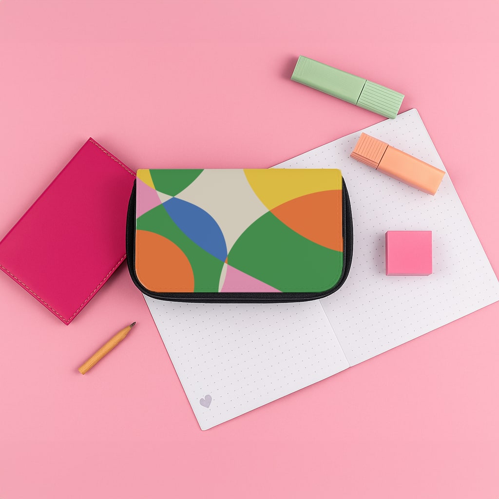 Colourful Abstract Shapes Pattern Pencil Case
