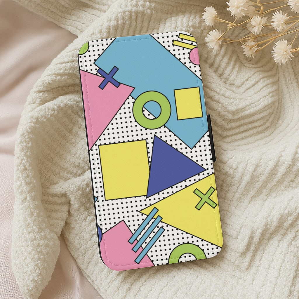 Geometric Abstract Shapes Pattern Wallet Phone Case