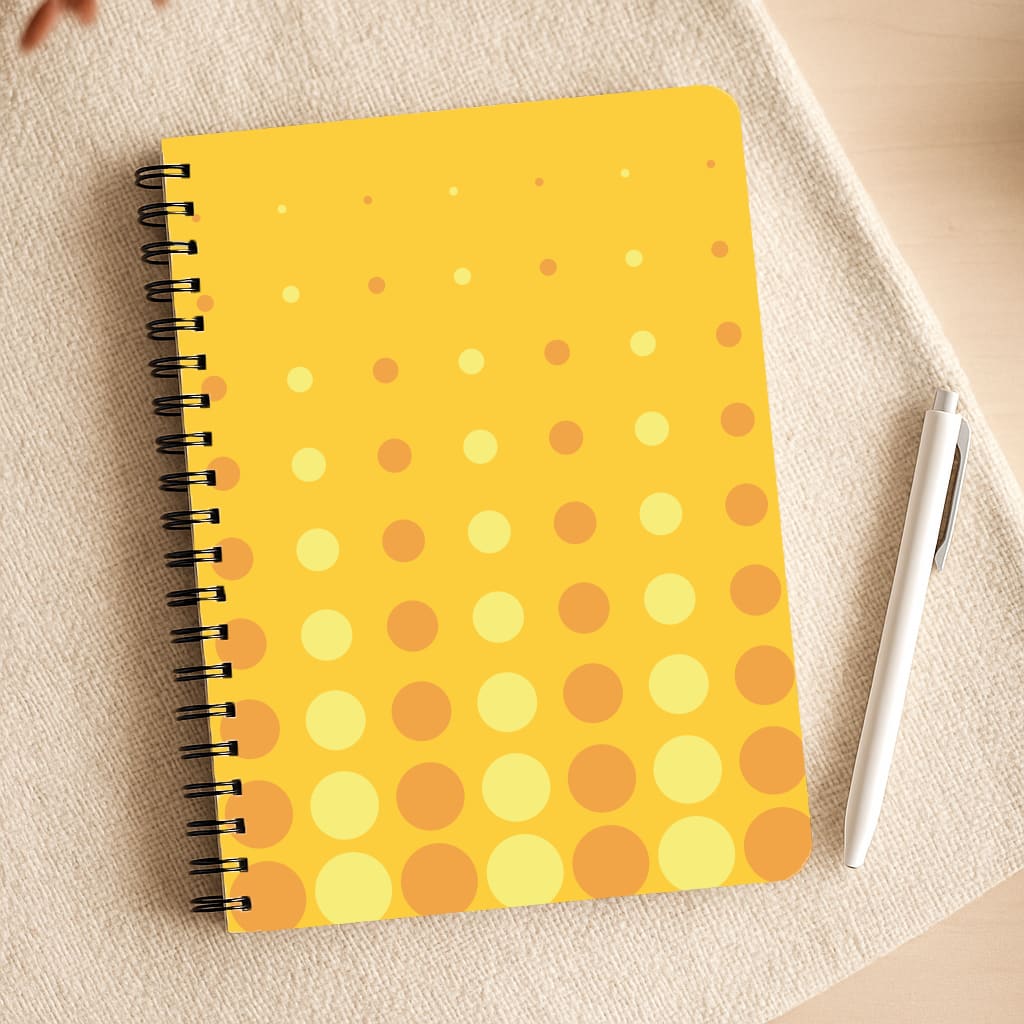 Yellow And Orange Dots Abstract Pattern Notepad