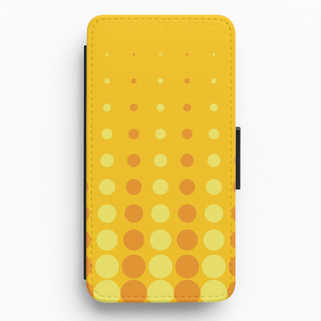 Yellow And Orange Dots Abstract Pattern Flip / Wallet Phone Case