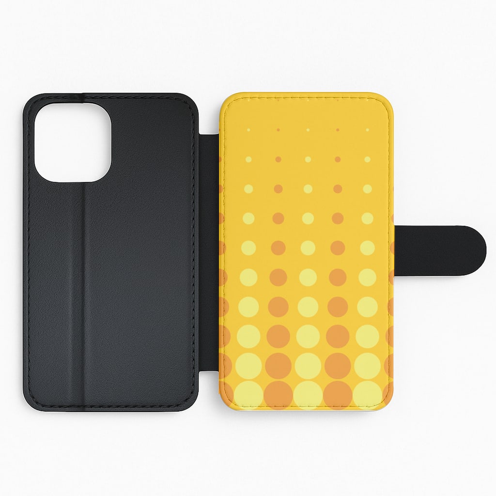 Yellow And Orange Dots Abstract Pattern Flip Phone Case