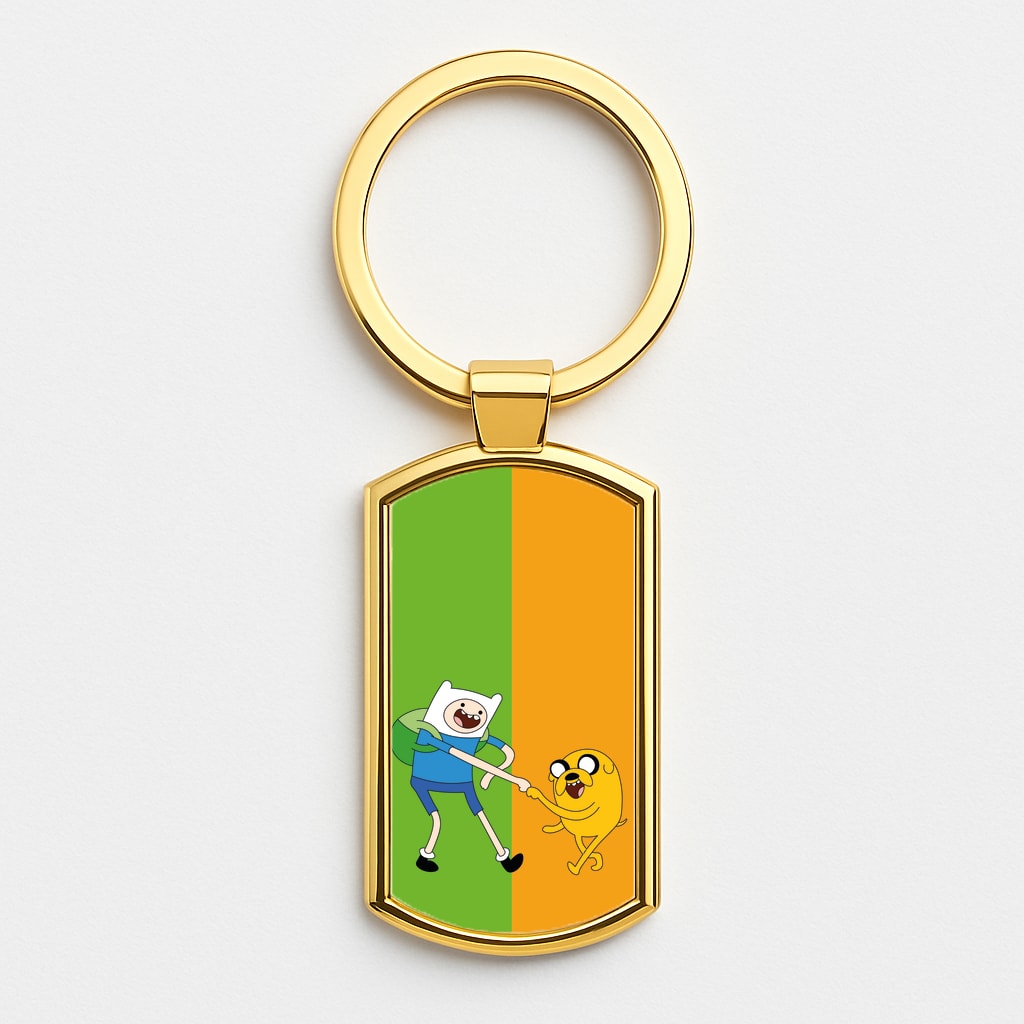 Jake The Dog And Finn The Human Gold Keyring