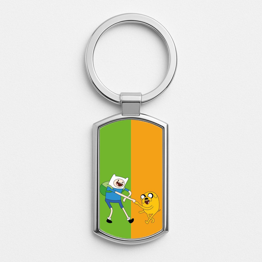 Jake The Dog And Finn The Human Silver Keyring
