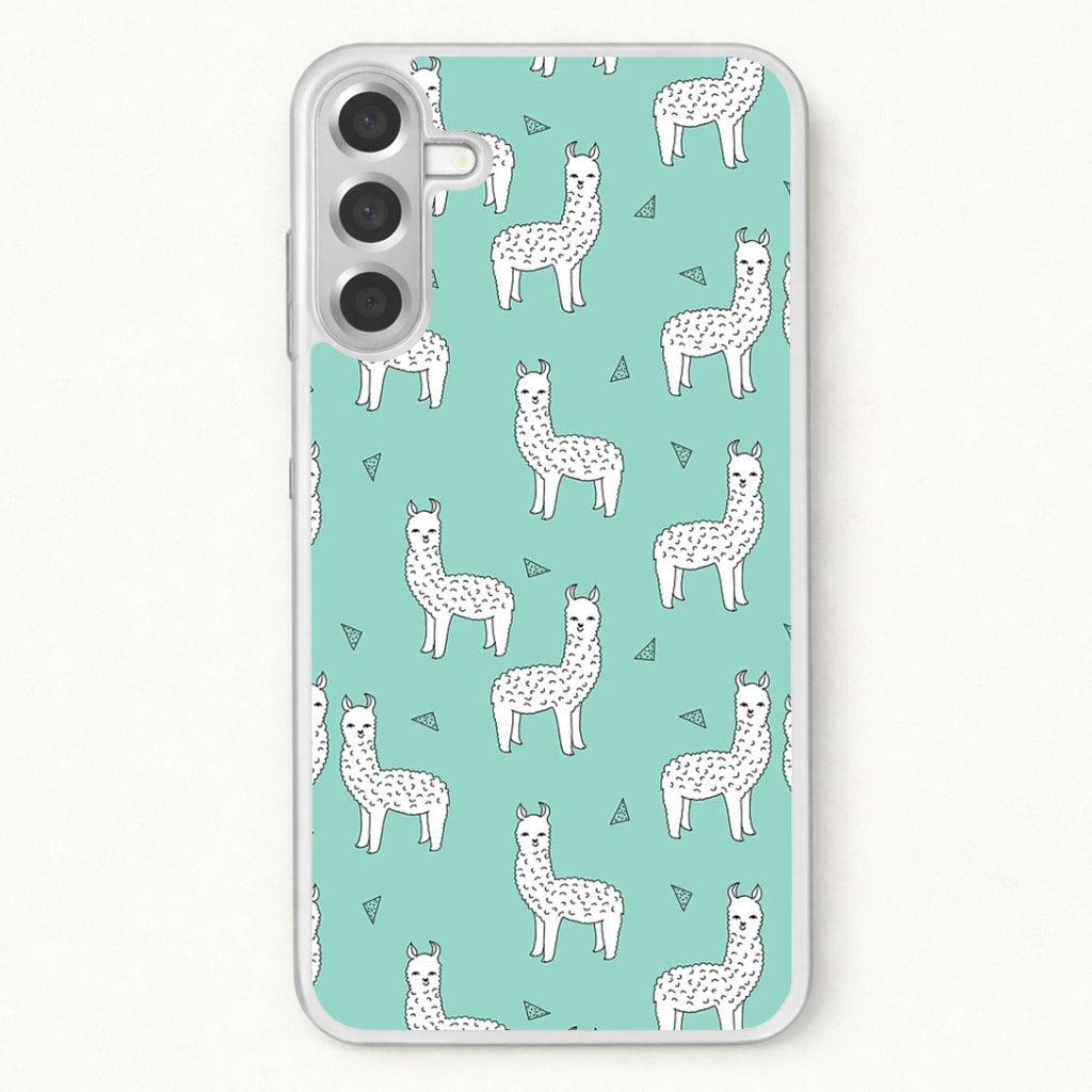 Mint Alpaca Pattern Phone Case for Galaxy A17