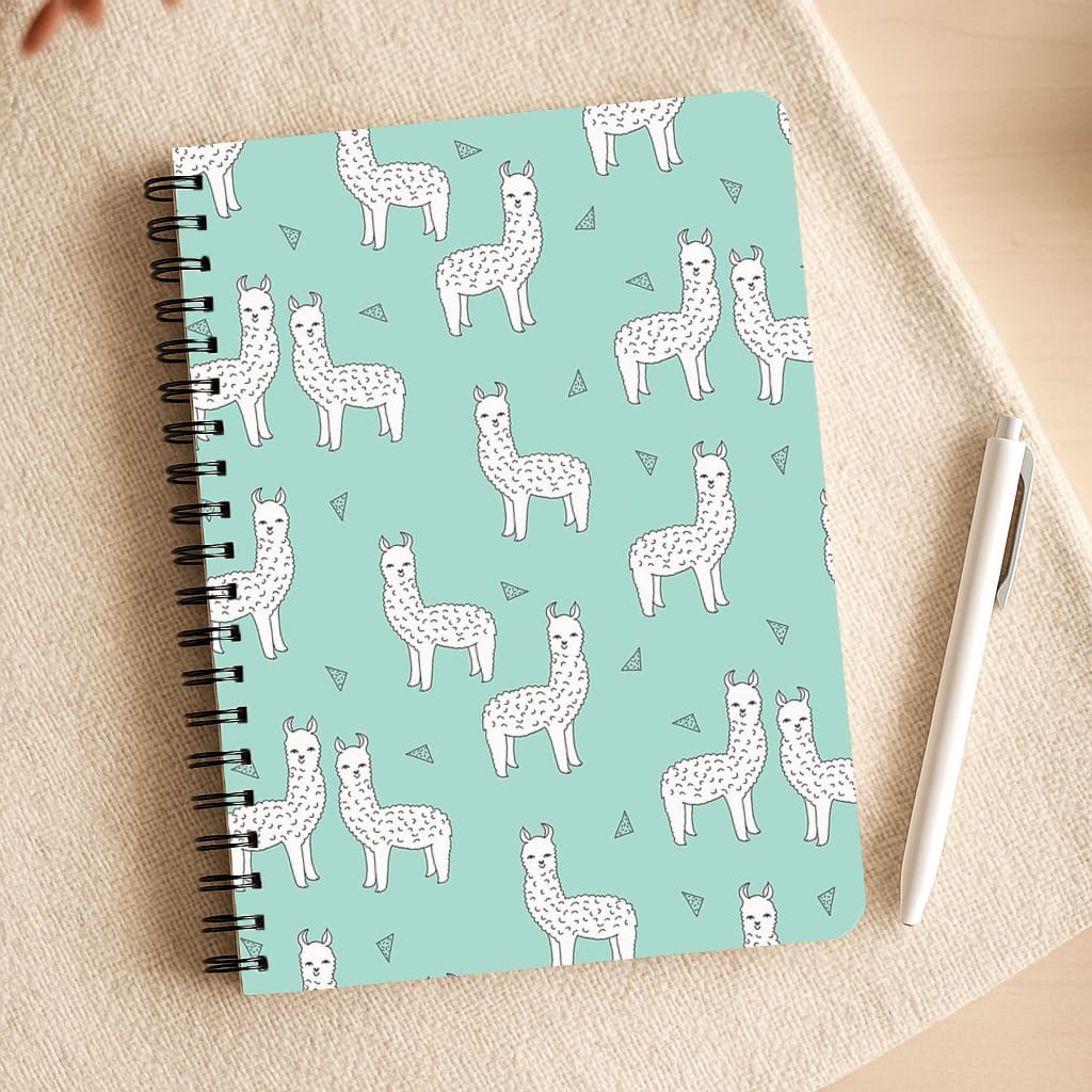 Mint Alpaca Pattern Notepad