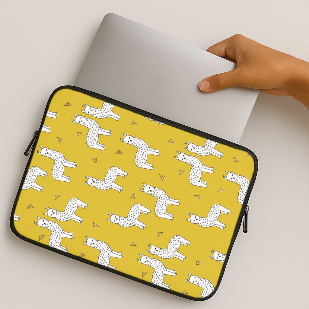 Mustard Alpaca Pattern MacBook Case