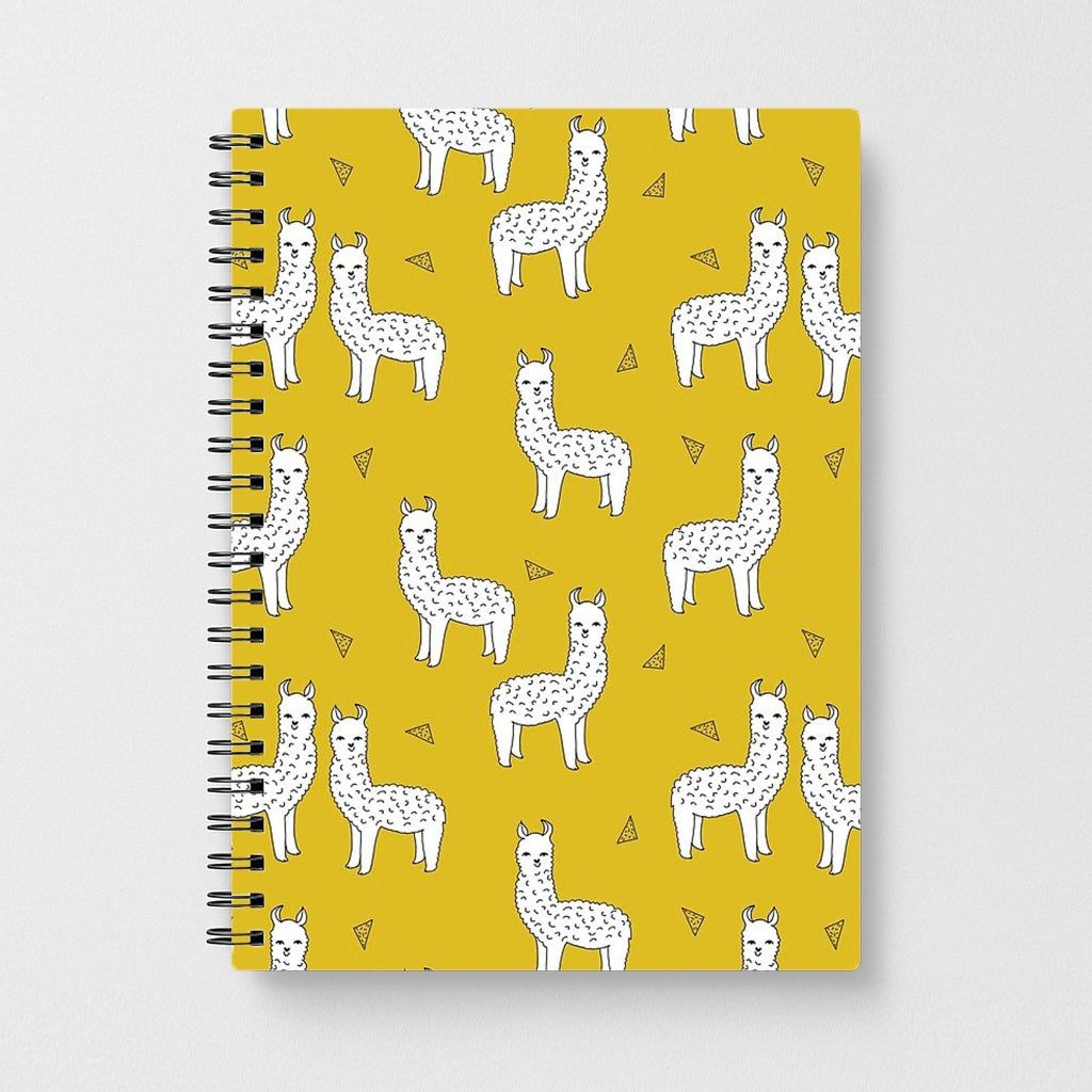 Mustard Alpaca Pattern Notebook - Fun Cases
