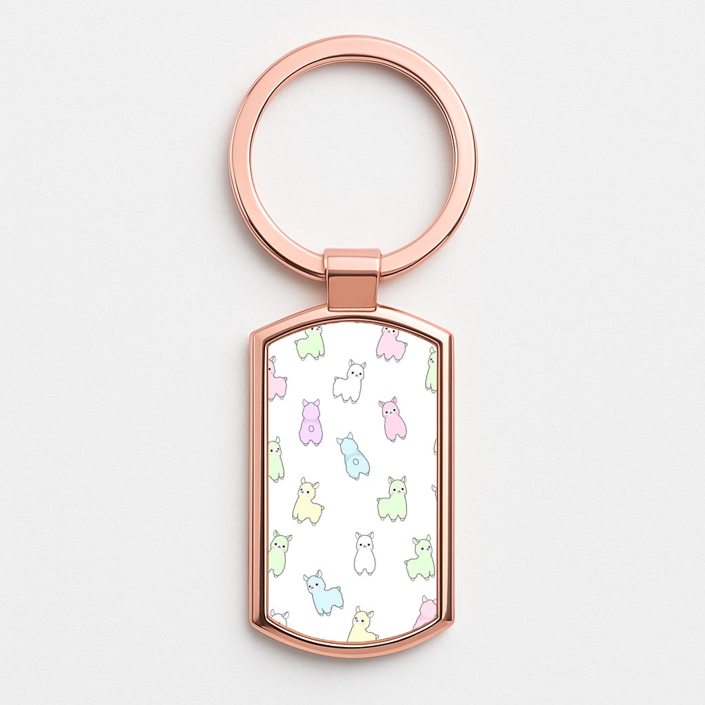 Pastel Pacas Rose Gold Keyring