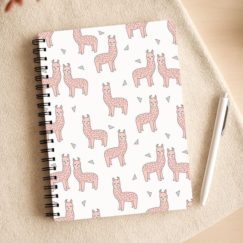 Pale Pink Alpaca Pattern Notepad