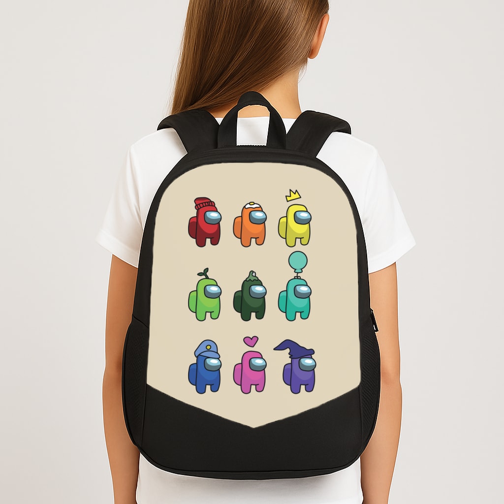 Among Gaming characters Large School Bag