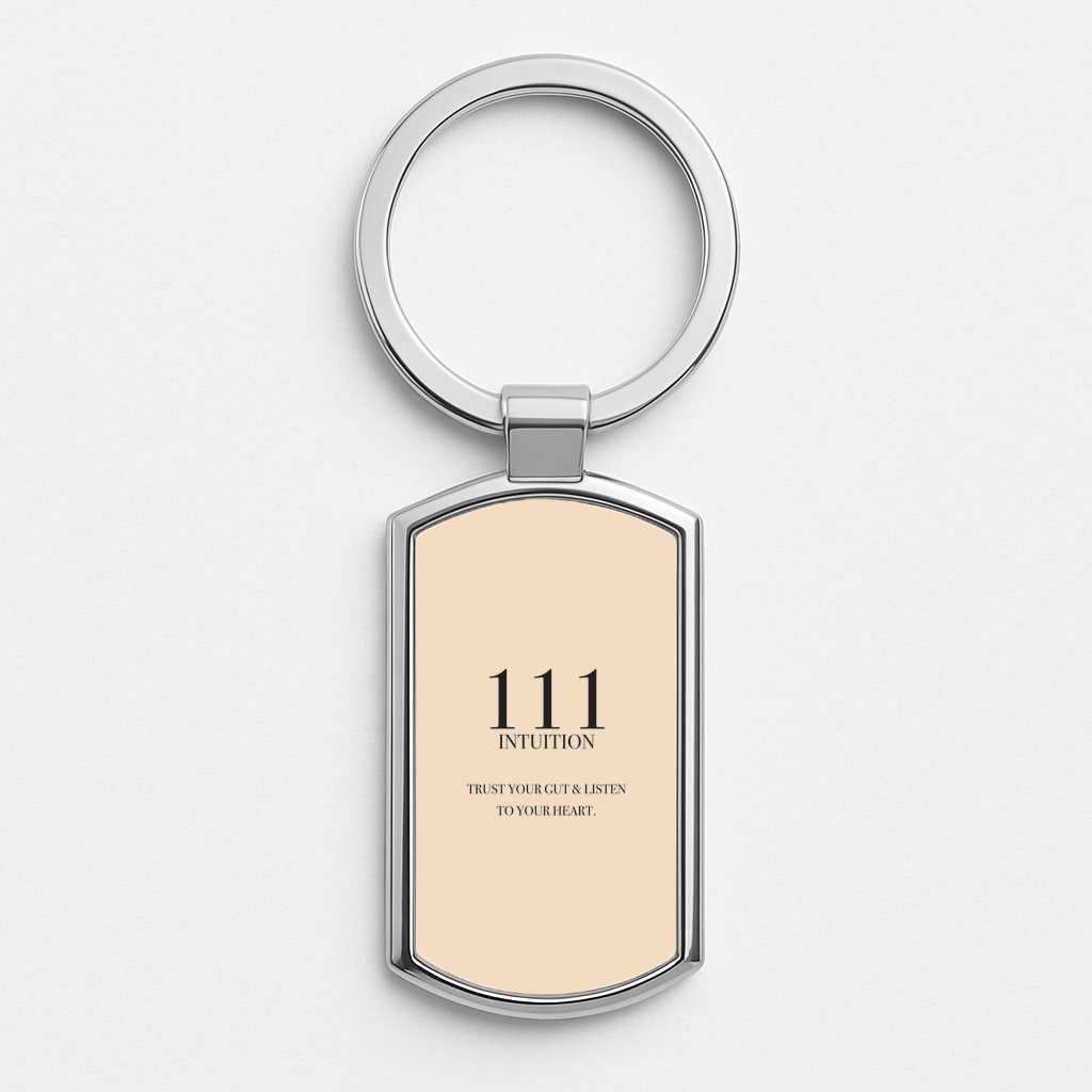 111 - Angel Numbers Silver Keyring