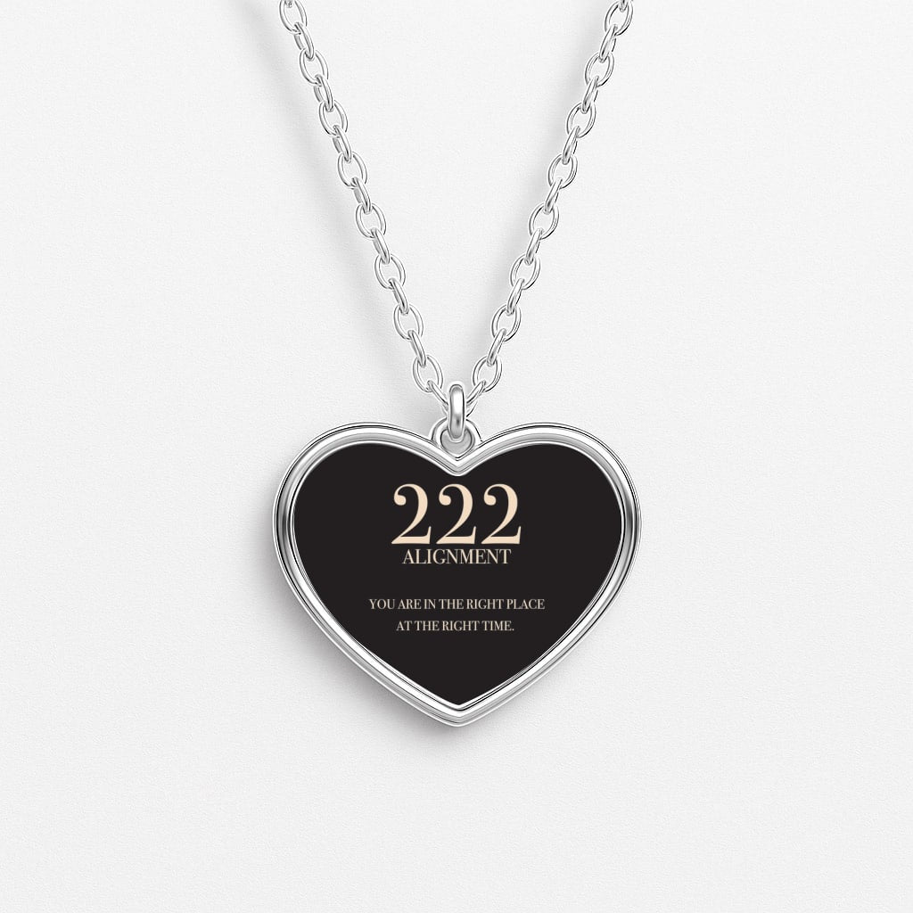 222 - Angel Numbers Heart Necklace