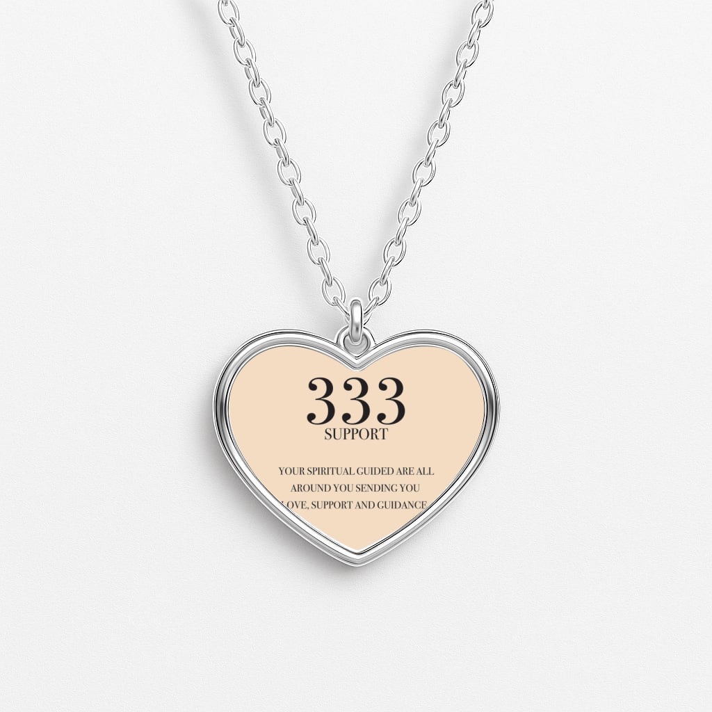 333 - Angel Numbers Heart Necklace