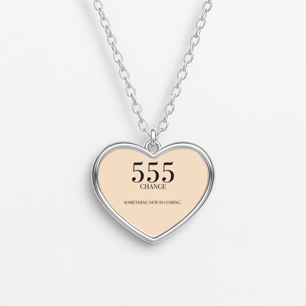 555 - Angel Numbers Heart Necklace