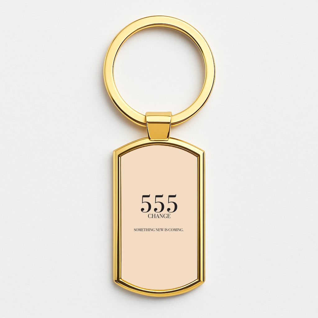 555 - Angel Numbers Gold Keyring