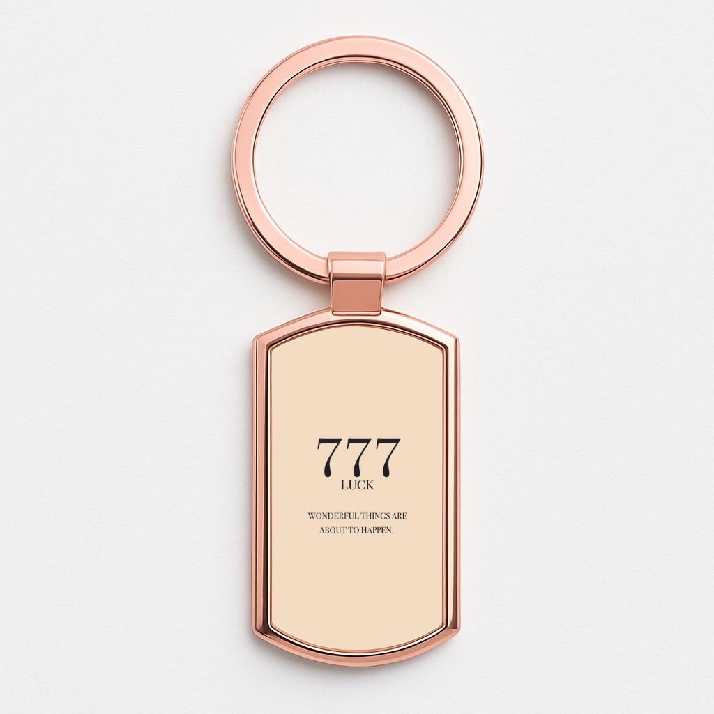777 - Angel Numbers Rose Gold Keyring