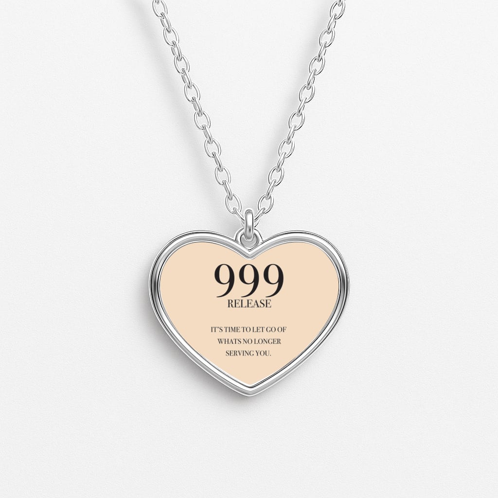 999 - Angel Numbers Heart Necklace