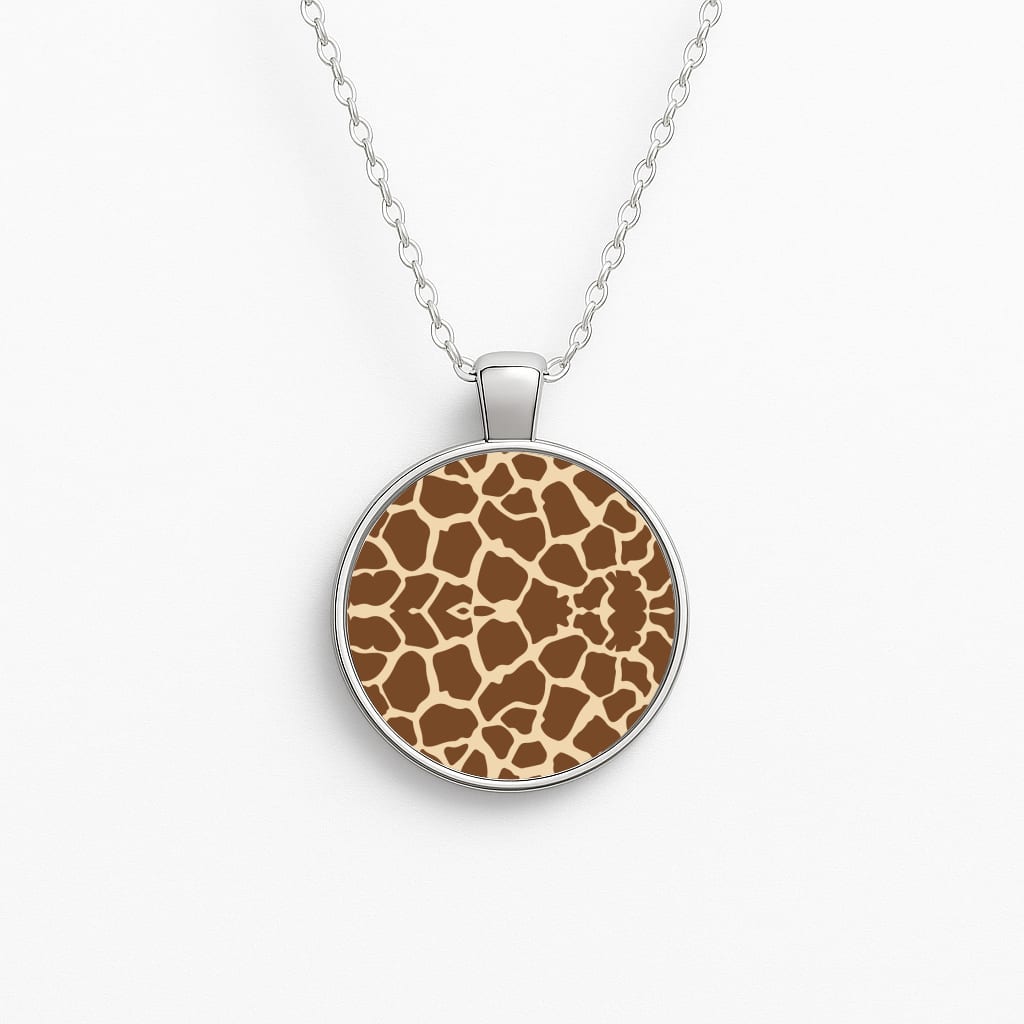 Giraffe - Animal Patterns Circle Necklace